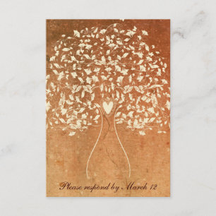 Rsvp Vermelho Quente da Árvore Rustic com envelope