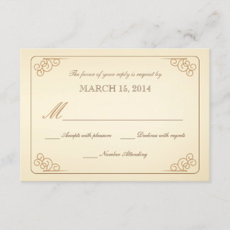 RSVP Vintage desloca o moderno cartão de resposta