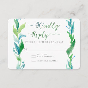 RSVP Watercolor Laurel Eucalyptus Leaf Wreath Art
