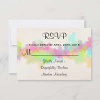 RSVP Watercolor Splatter Colorida Design abstrato