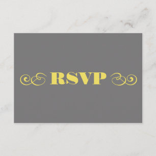 RSVP Wedding cinzento & amarelo