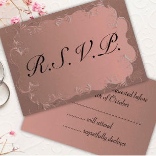 RSVP Wedding Dourado cor-de-rosa elegante