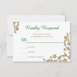 RSVP Wedding esmeralda e Dourado