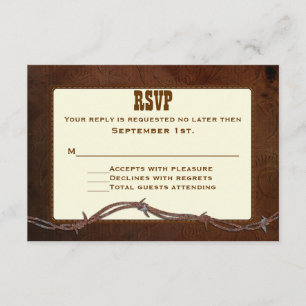 RSVP Wedding feito sob encomenda de couro