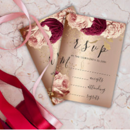 RSVP Wedding Marsala Florals Rosa rosa