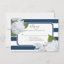 RSVP White Hydrangea Elegant Marinho Wide Stripe
