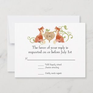 RSVP Woodland Animal Criaturas Fox Vines Casamento
