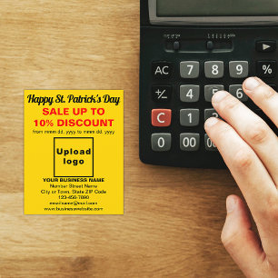 Rua amarela, folheto de vendas do dia de Patrick