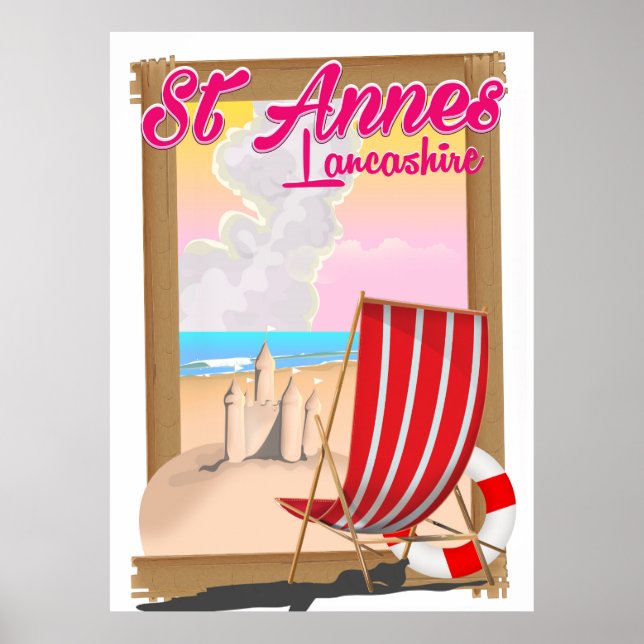 Rua Annes, poster de viagens de praia Lancashire (Frente)