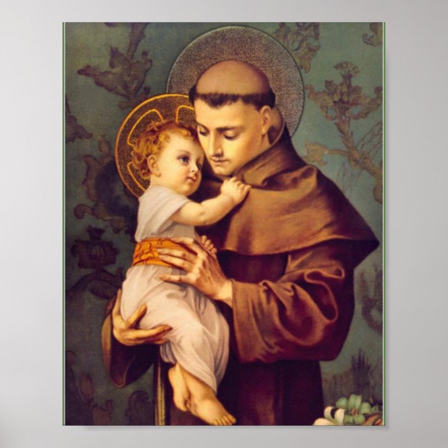 Rua. Anthony de Pádua com o bebê Jesus Impressão (Frente)