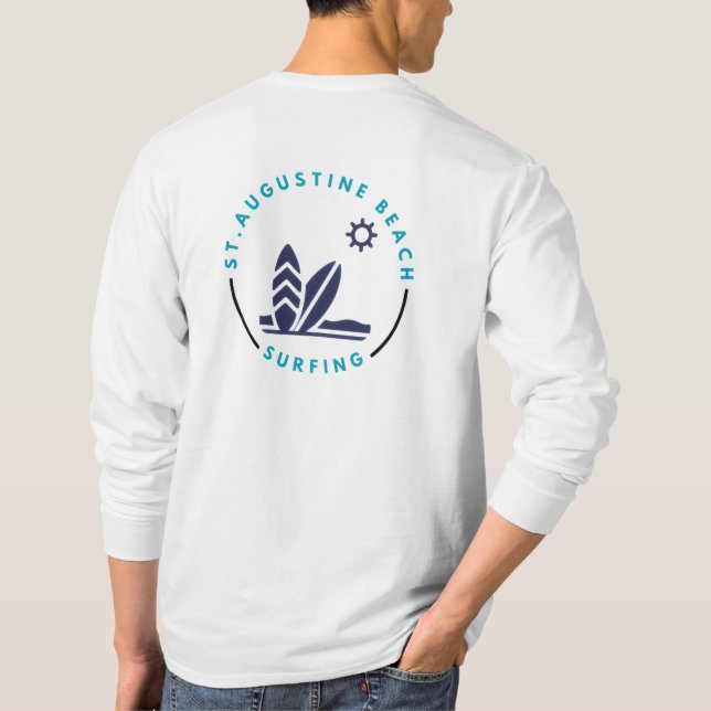 Rua. Augustine Beach, Florida, Surfing T-Shirt (Verso)