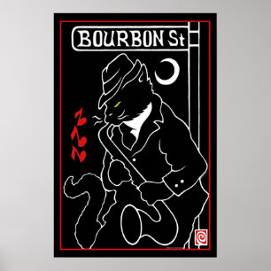 "Rua Bourbon. Cat." Poster