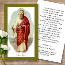 Rua católica funerária Paul Prayer Cartões de cond