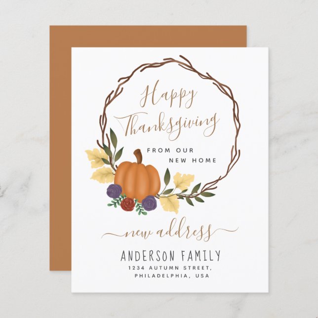 Rua da Pumpkin do Orçamento Novo Anúncio de Endere (Frente/Verso)