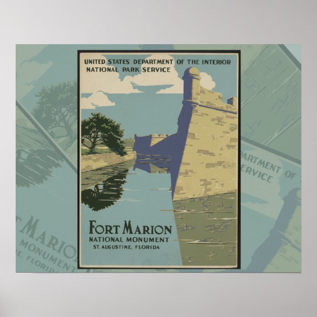 Rua de Augustine Florida, Espanha Fort Poster (Frente)