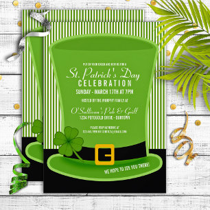 Rua De Chapéu De Leprechaun. Convites de festas D