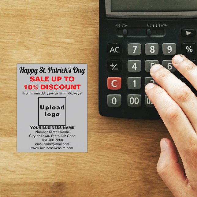 Rua de cinza. Folheto de vendas do dia de Patrick (Gray St. Patrick's Day business sale flyer)