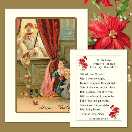 Rua de Natal Vintage. Cartão de Oração Nicholas