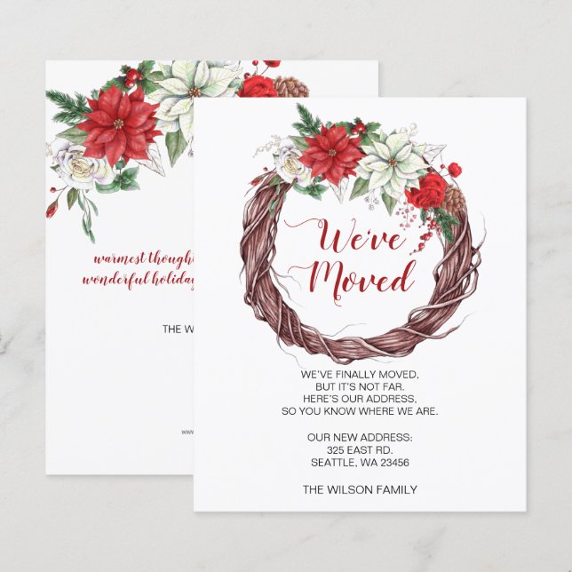 Rua de Poinsettia Orçamentária Movemos o Cartão de (Frente/Verso)