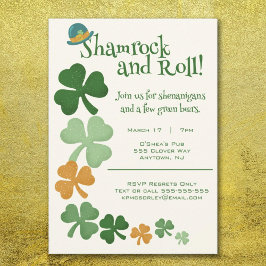 Rua. Dia de Patricks Shamrocks Convite