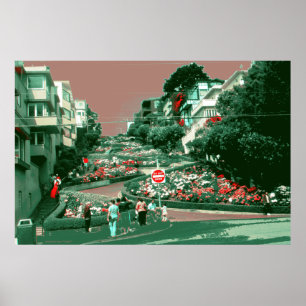 Rua do Lombard de San Francisco - impressão do po
