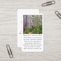 Rua. Francis de Assisi Simpatia Cartão de Oração