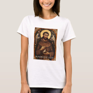 Rua: Francis de Camisa Católica de Assis para Mulh