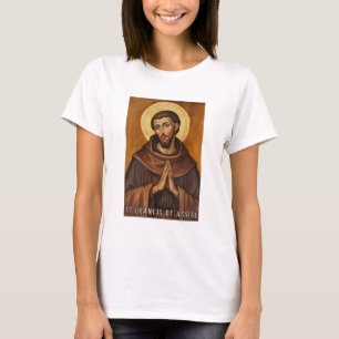 Rua: Francis de Camisa Católica de Assis para Mulh