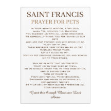Rua. Francis Prayer para Animais de Companhia