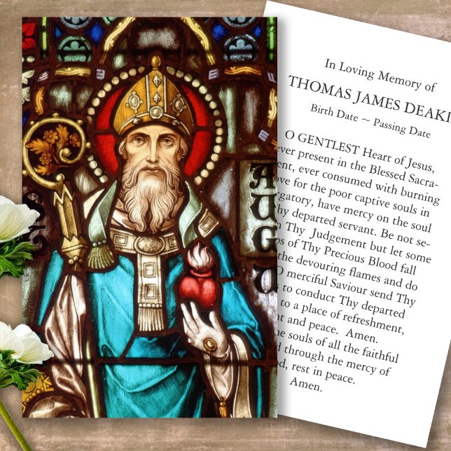 Rua Funeral Perda Cartões de condolências de Oraçã (catholic, religious, celebration of life, in loving memory of, prayer cards for bereavement)