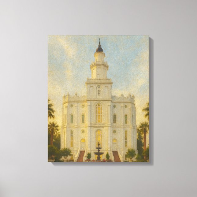 Rua: George Utah Temple Painting™ LDS Art Canvas (Frente)