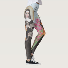 Rua Gertrude Patron de Gatos Leggings Watercolor