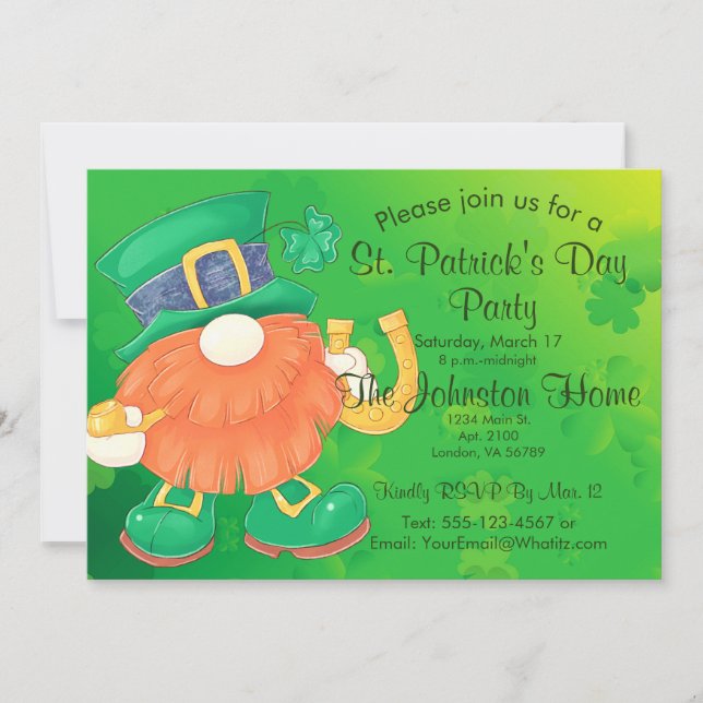 Rua Gnomo Divertido, Convite de festas do Dia de P (Frente)