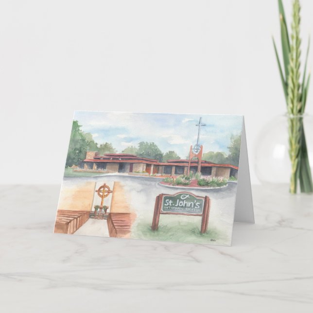Rua. Igreja de John Evansville, WI - Cartão 5x7 (Frente)