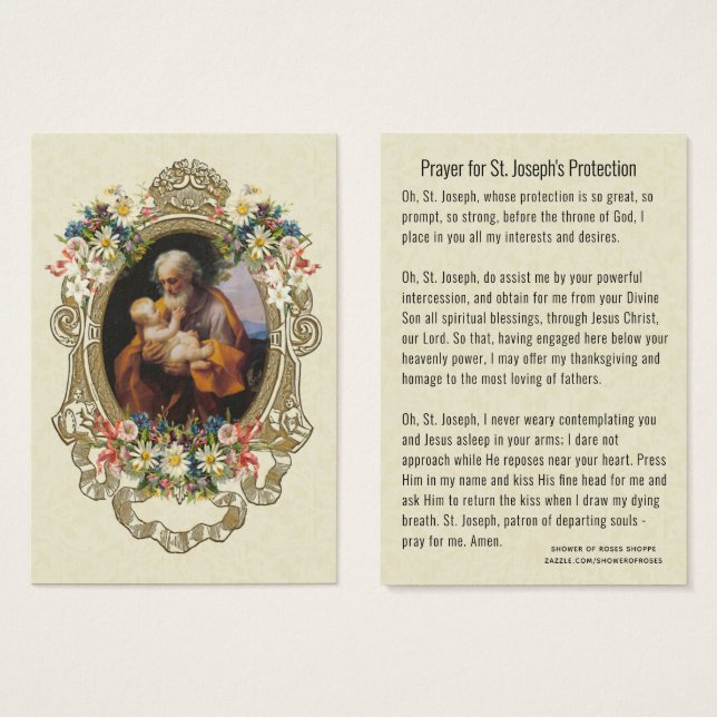 Rua, Joseph Jesus, Oração de Proteção Católica (Frente & Verso)