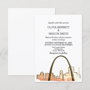 Rua Louis Skyline Convite para Casamento de Citysc