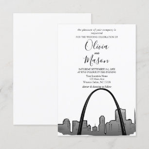 Rua Louis Skyline Convite para Casamento de Paisag