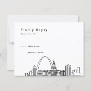 Rua Louis Wedding RSVP Skyline Estilizado