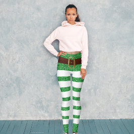 Rua Lucky Green Leprechaun. Leggings do Dia de Pat
