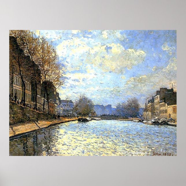 Rua Martin Canal Alfred Sisley Poster (Frente)