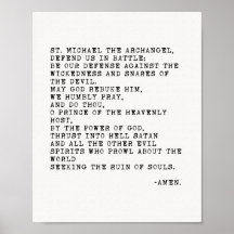 Rua Michael the Archangel Prayer Poster