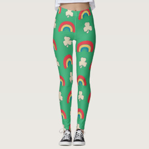 Rua. O Dia de Patrick Rainbow & Shamrock Leggings