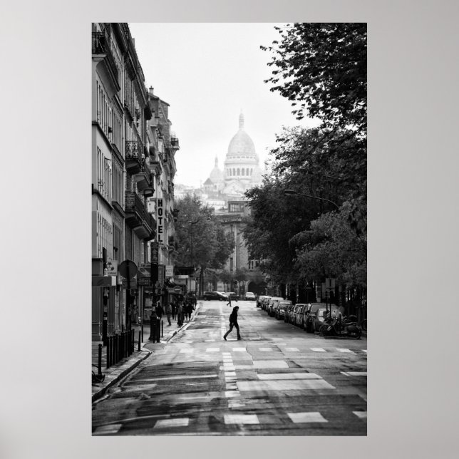 Rua Parisiense e Sacre Coeur - Poster (Frente)