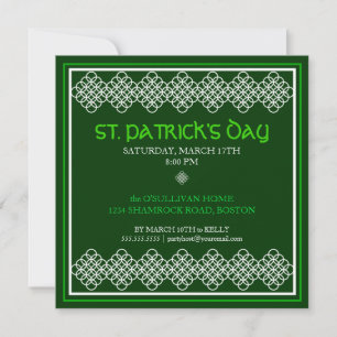 Rua. Patricks Day Celtic Patterme Convite de festa