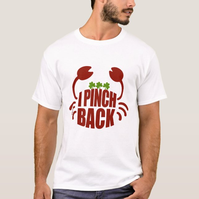 Rua Patrick's I Pinch Back Red Crab, ZFJ T-Shirt (Frente)