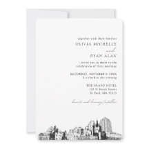 Rua, Paul Wedding Elegante Skyline Convite
