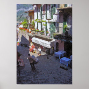 Rua poster de Como de Bellagio, lago