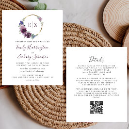 Rua Púrpura do Orçamento Monograma Código QR Casam