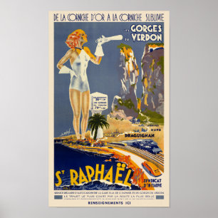 Rua Raphaël França Poster vintage dos anos 30