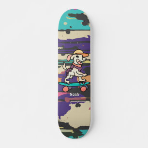 Rua Retro Cachorro no skate   Engraçado